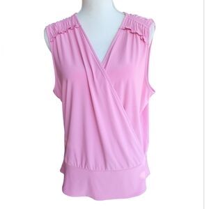 WHBM‎ Pink Sleeveless Wrap Blouse Nwt Size XL